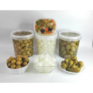 Aceitunas verdes, kimbo y cebolla formato 1kg neto
