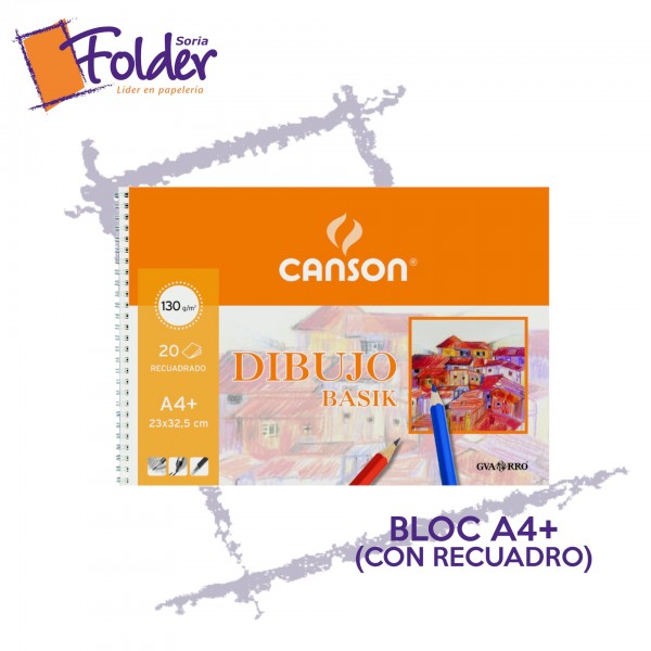 BLOC DE DIBUJO A4+ CANSON C/RECUADRO Y ESPIRAL