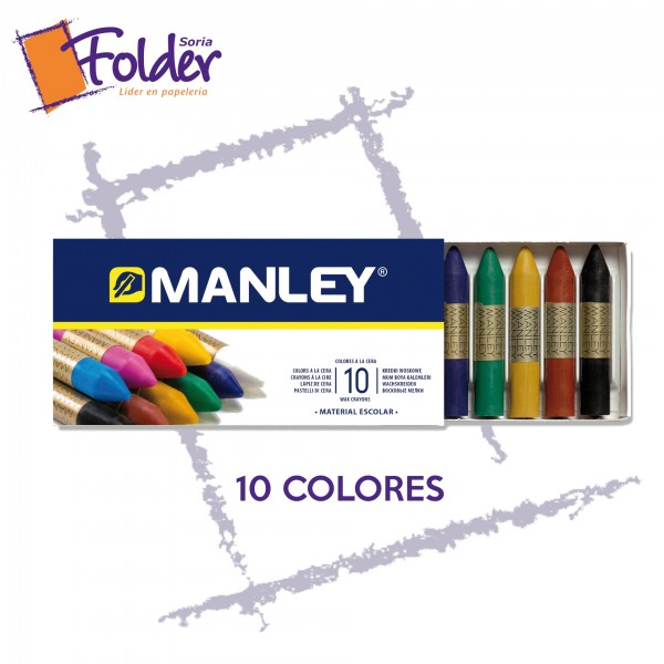 Ceras blandas de colores Manley. Caja de 30 colores