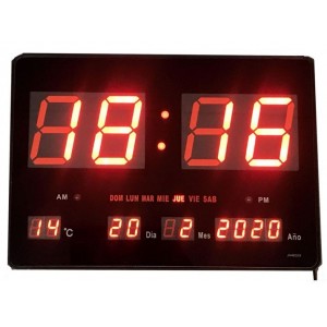 Reloj pared digital con calendario 46x32cm