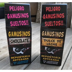DUO "GAMUSINOS" DE CHOCOLATE Y DULCE DE LECHE