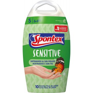 Spontex Sensitive Guante Fino Latex Talla s 10 Unidades