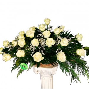 Almohadón de rosas blancas(Floristerias Monica)